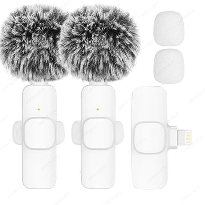 New Wireless Lavalier Microphone Portable Audio Video Recording Mini Microphone for Iphone Android PC Camera Live Gaming Phone