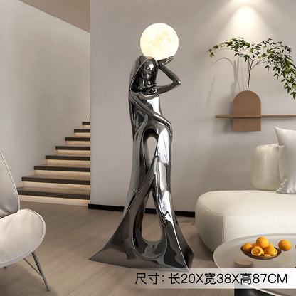 Home Decor Ladies Statue Living Room Large Floor Sofa TV Cabinet Modern Interior Soft Decoration Light Luxury Housewarming Gift