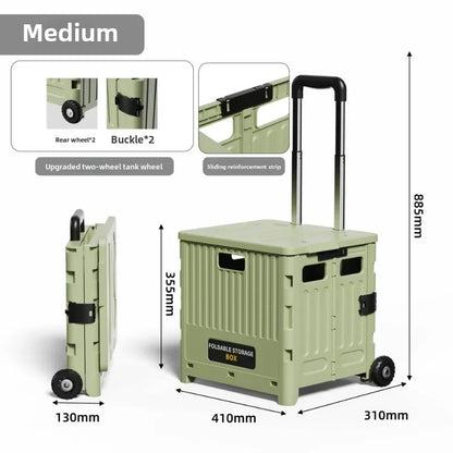 Camping and Storage Boxhome Multifunctional Grocery Cart, Portable and Foldable Shopping Cart, Outdoor Trolley Cart, Stall,