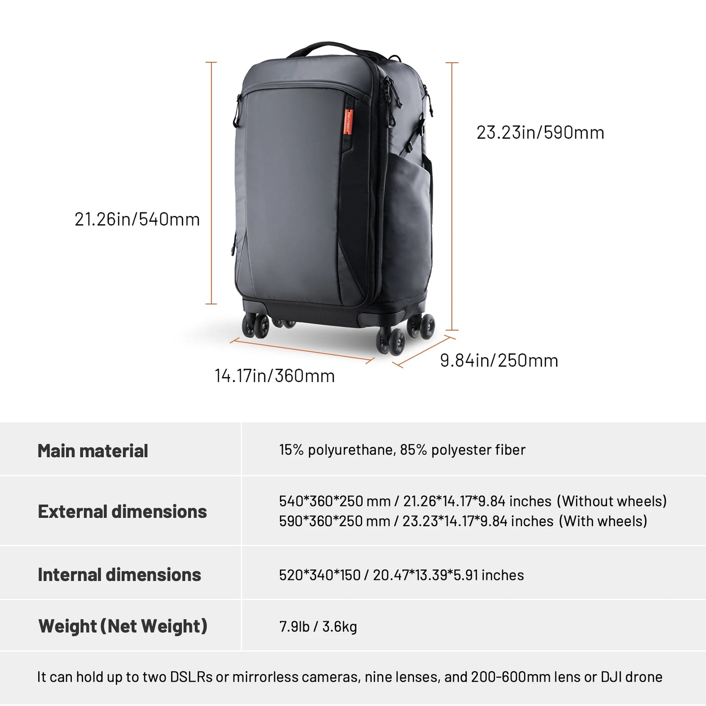 Photography Trolley Case Photography Bag DSLR Camera Bag Professional Outdoor Backpack Luggage Equipment Travel Case