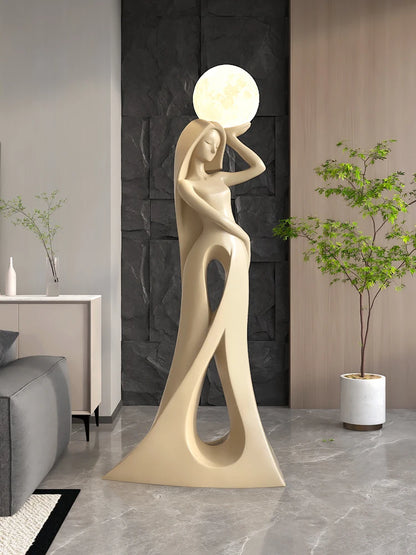 Home Decor Ladies Statue Living Room Large Floor Sofa TV Cabinet Modern Interior Soft Decoration Light Luxury Housewarming Gift