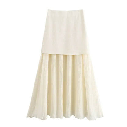 2025 Women Skirt Set Wine Red Knitted V-Neck Sleeveless Slim Vest +Solid High Waist Zipper Patchwork Long Skirt Street