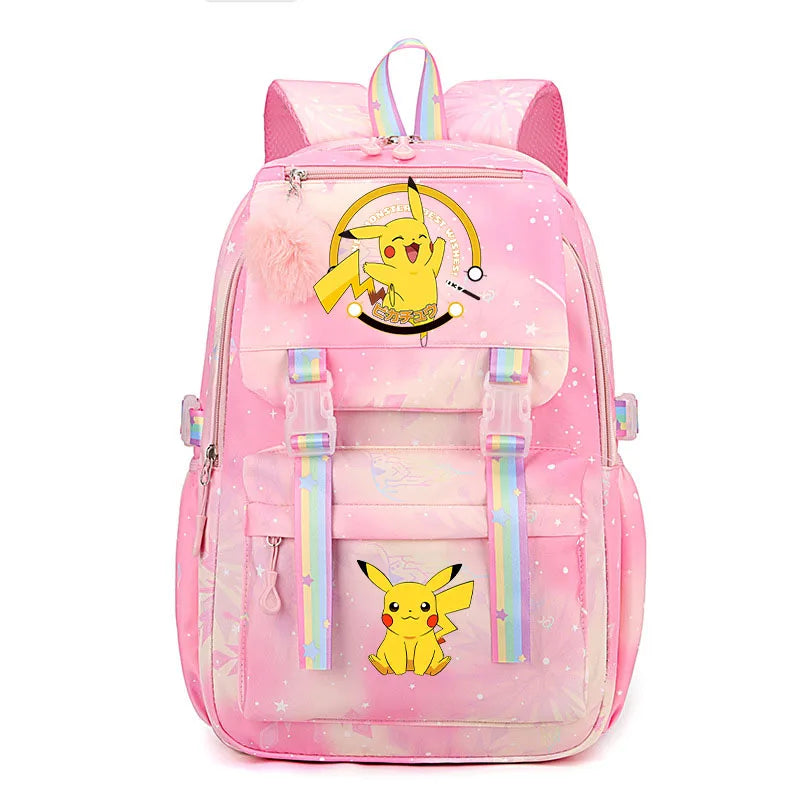 Anime Pikachu Charmander Cartoon Bookbag Pokemon Backpack Children Gift for Teen Student Back to School Backpack Gir