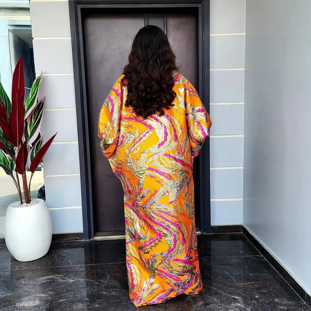 The New Listing Woman African Dresses for Party Fashionable Jacquard Fabric Evening Dresses Woman Elegant Luxury Woman Kaftan