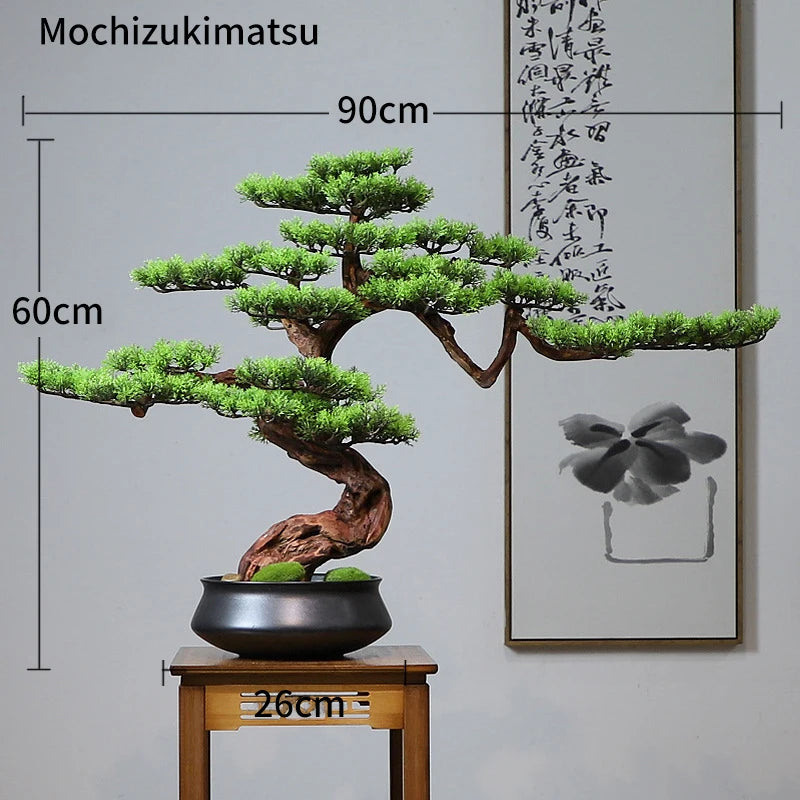 Simulation Bonsai Trees Are Suitable for Decoration, Immortal Welcoming Pine, Green Planting, Artificial Landscape, Home, Living