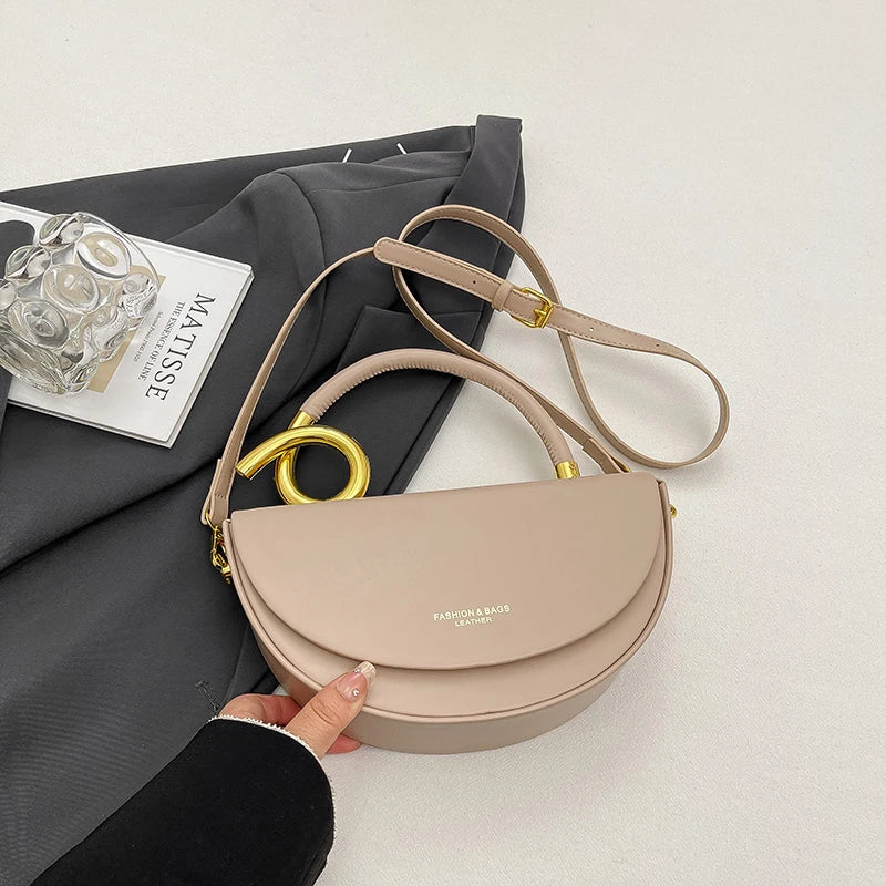 Small Crossbody Bags for Women Designer Semicircle Saddle Bag 8 Colors Pu Leather Handbag Luxury Brand Lady Shoulder Bags