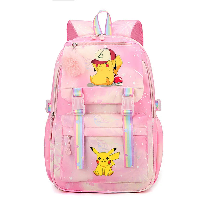 Anime Pikachu Charmander Cartoon Bookbag Pokemon Backpack Children Gift for Teen Student Back to School Backpack Gir