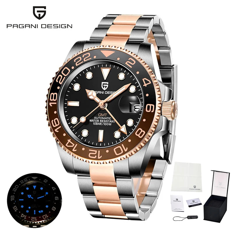 2025 New  Top Mechanical Automatic Watch Sports Rubber Diver Series Watch Luminous Date Display Watches for Man