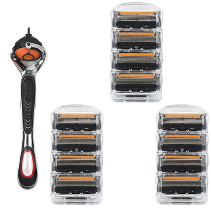 High Quality 5 Layers Manual Shaver Razor with 4 Replaceable Heads Blade Brand Universal Handle & Head