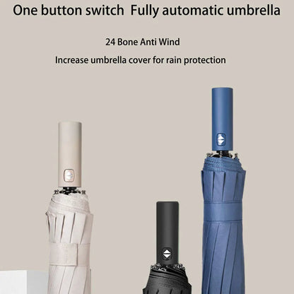 Reinforced 24-Bone Umbrella, Men'S Business Strong and Durable Wind-Resistant Umbrella, Anti-Uv Sunscreen Umbrella Women'S Sunny