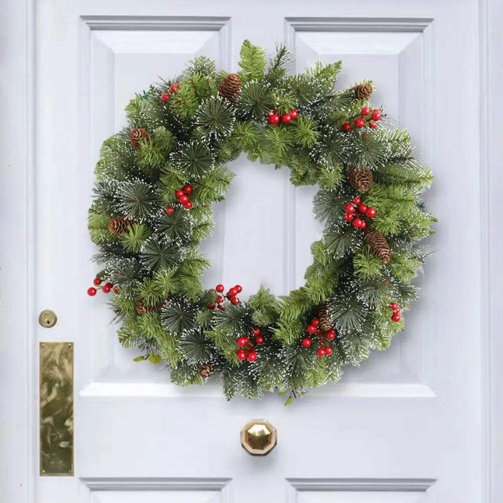 With Pinecone and Berry Christmas Hanging Garland Artificial Holiday Art Xmas Wreath Gifts Multifunctional 20/30/40Cm