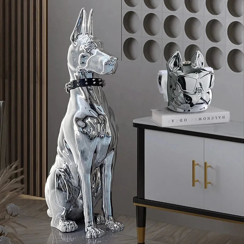 Modern Floor Decoration Electroplating Dog Porch TV Cabinet Next to the Living Room High-Grade Ornaments Statue Home Accessories
