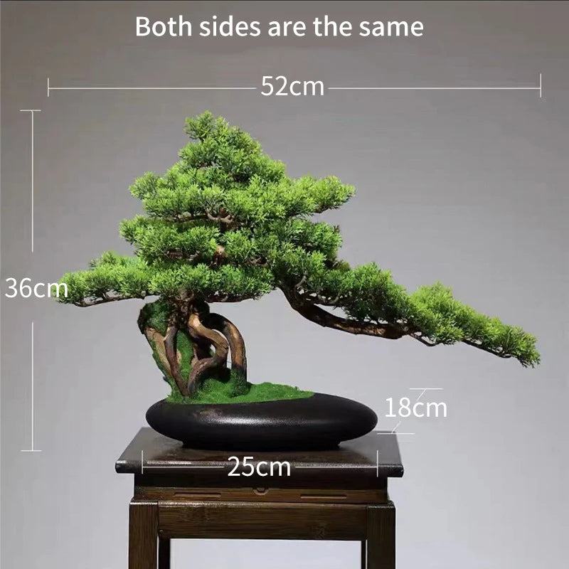 Simulation Bonsai Trees Are Suitable for Decoration, Immortal Welcoming Pine, Green Planting, Artificial Landscape, Home, Living