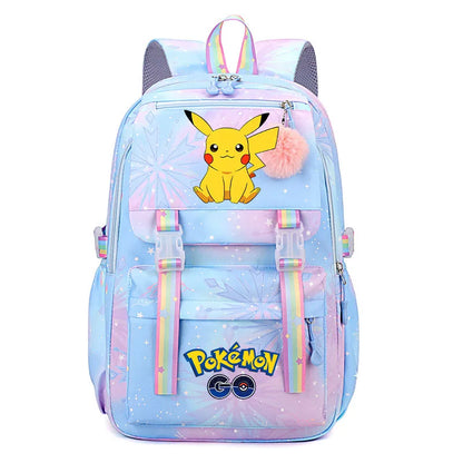 Anime Pikachu Charmander Cartoon Bookbag Pokemon Backpack Children Gift for Teen Student Back to School Backpack Gir