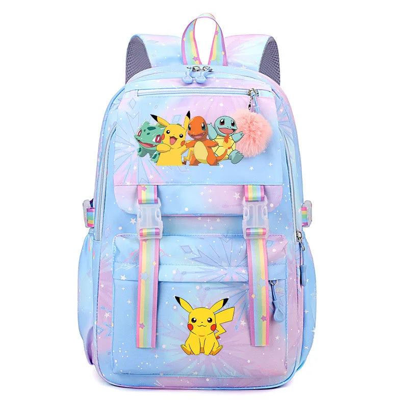Anime Pikachu Charmander Cartoon Bookbag Pokemon Backpack Children Gift for Teen Student Back to School Backpack Gir