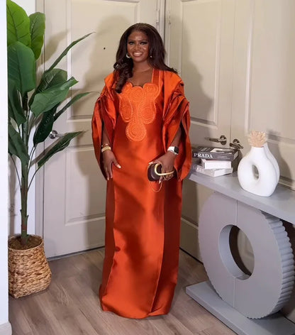 Plus Size African Clothes for Women 2025 New African Dashiki Ankara Bazin Riche Design Wedding Party Dresses without Headscarf