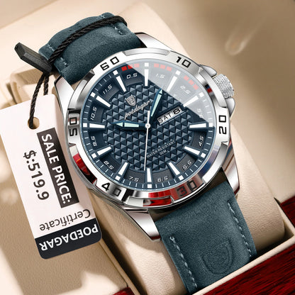 Original Man Wristwatch Top Luxury Waterproof Luminous Date Week Watch for Men Quartz Sport Leather Men'S Watches Reloj