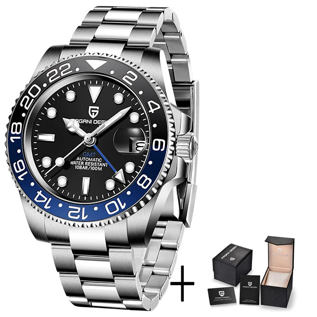 40MM Ceramic GMT Automatic Watch Men'S Mechanical Watch Sapphire Glass 100M Waterproof Men'S Mechanical Watch