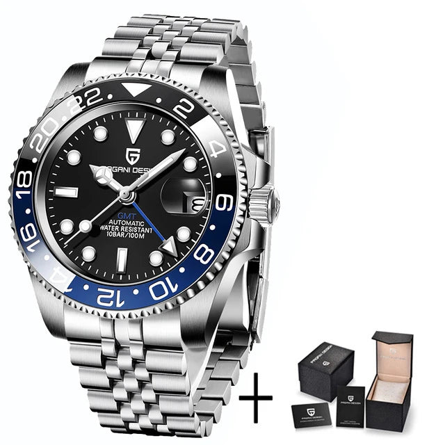 40MM Ceramic GMT Automatic Watch Men'S Mechanical Watch Sapphire Glass 100M Waterproof Men'S Mechanical Watch