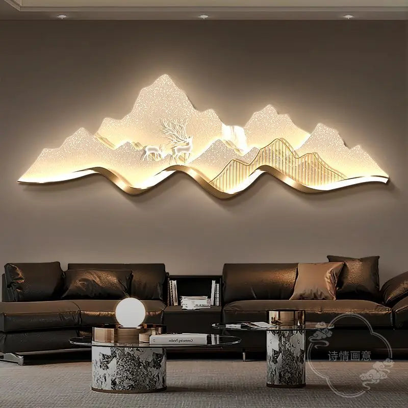 Decorative Painting LED Lighting Advanced Sense Wall Lamp Painting Light Luxury Atmosphere Sofa Background Wall Hanging Painting