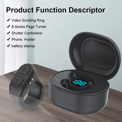 For Tiktok Fingertip Remote Control Scrolling Ring Wireless Camera Shutter Selfie Button Bluetooth Page Turner for Ios Android