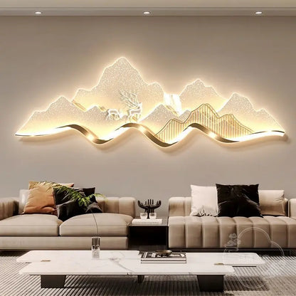 Decorative Painting LED Lighting Advanced Sense Wall Lamp Painting Light Luxury Atmosphere Sofa Background Wall Hanging Painting