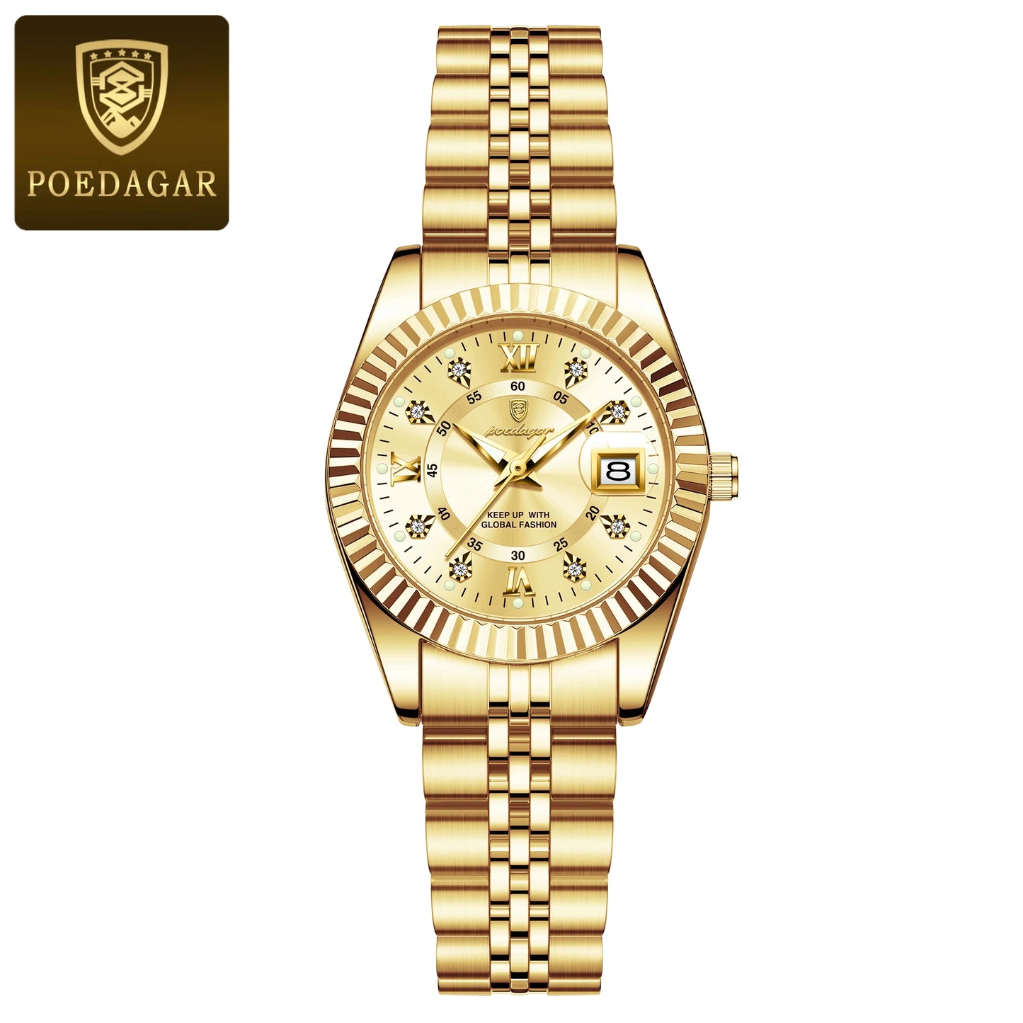 Luxury Watch for Woman Luminous Waterproof Date Stainless Steel Ladies Watch Fashion Casual Quartz Women'S Watches Gift