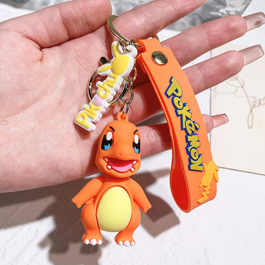 Pokemon Keychain Anime Cartoon Pikachu Creative Key Chain Ornaments Dolls Eevee Psyduck Rowlet for Kids Toys Bag Pendant Gifts