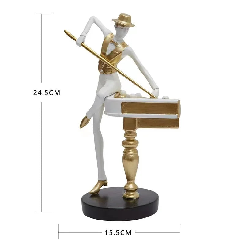Nordic Billiard Resin Ornament, Home Decor Crafts,Statue,Office Desk, Figurines Decoration, Bookcase Sculpture, Home Accessories