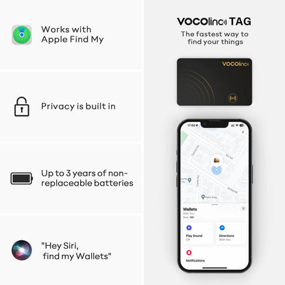 2Pcs  Wallet Tracker Card, GPS Locator Smart Tag, Find My (IOS Only), Key Finder Bluetooth Tracker, No Charging Required