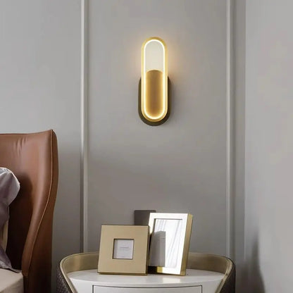 Bedroom Headboard Wall Lamp All Copper Atmosphere Lamp Nordic Minimalist Creative Staircase Light Living Room Background Light