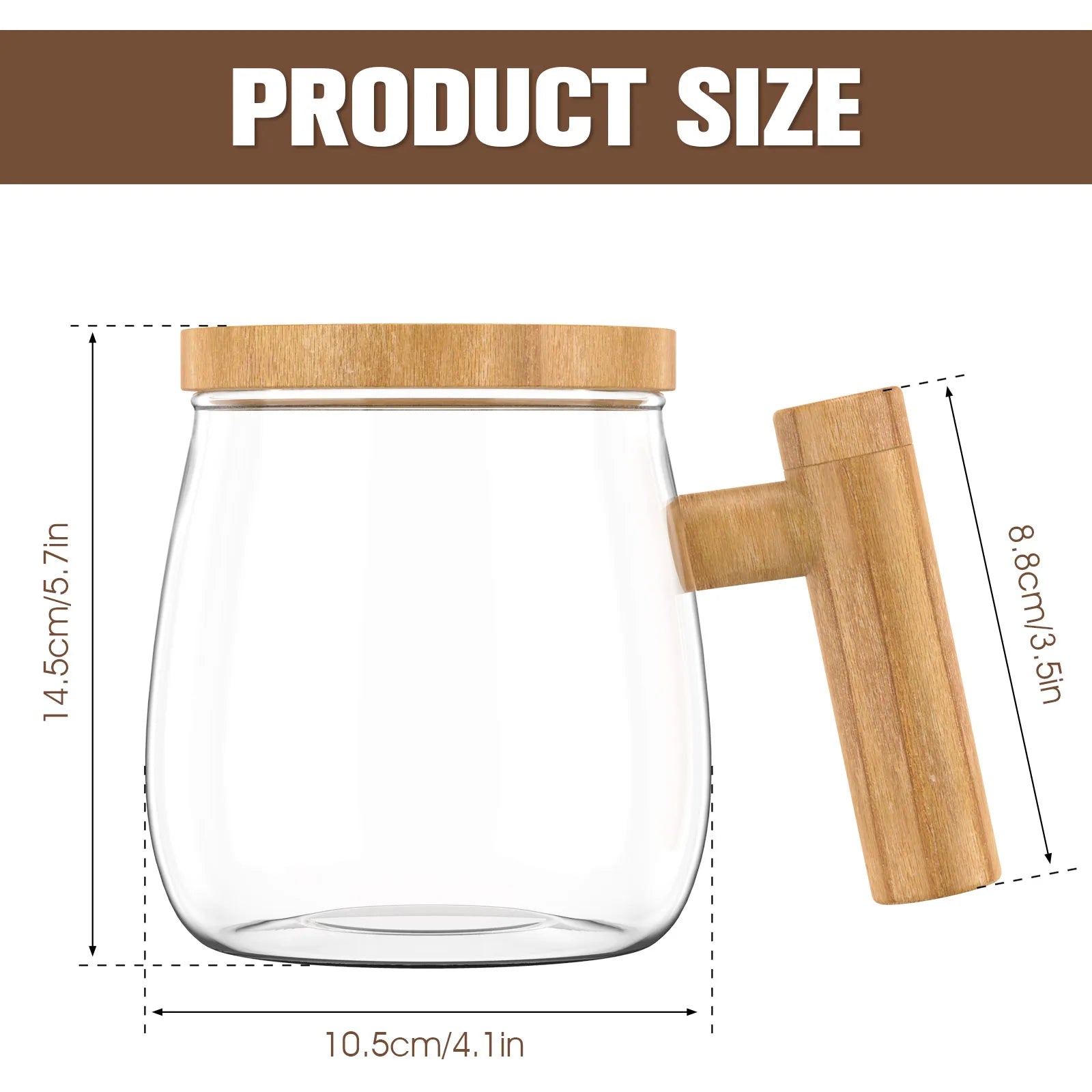 Self Stirring Coffee Mug with Handle 400Ml Electric Stirring Mug 7000Rpm High Speed Self Mixing Mug Glass Self Stirring Cup