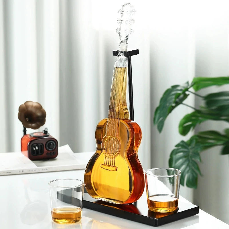 1000Ml Guitar Decanter Suit Fruit Juice the Wine Bottle Cup Originality Art for Bar Whisky Gift Music Violin Ornament