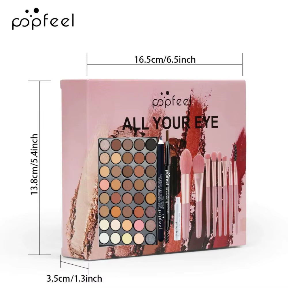 Eye Makeup Set 40 Color Eyeshadow Palette Eyebrow Pencil Eyeliner Pen Mascara with a Set of Makeup Brushes Eye Cosmetics