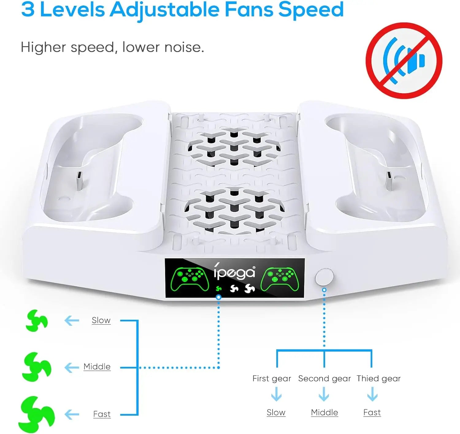 Xbox Series S Console Cooling Stand with Dual Controller Charging Station and Adjustable Cooling Fan System for Optimal Performance