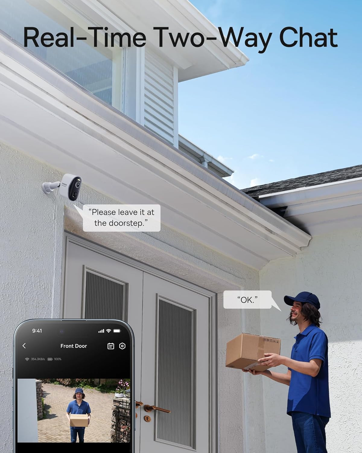 Security Camera Outdoor Wireless True 2K Clarity, No Monthly Fee, 16TB Expandable Local Storage, 210-Day Battery Life, Spotlight & Alarm, Works with Alexa and Google Home - N1 2-Cam Kit
