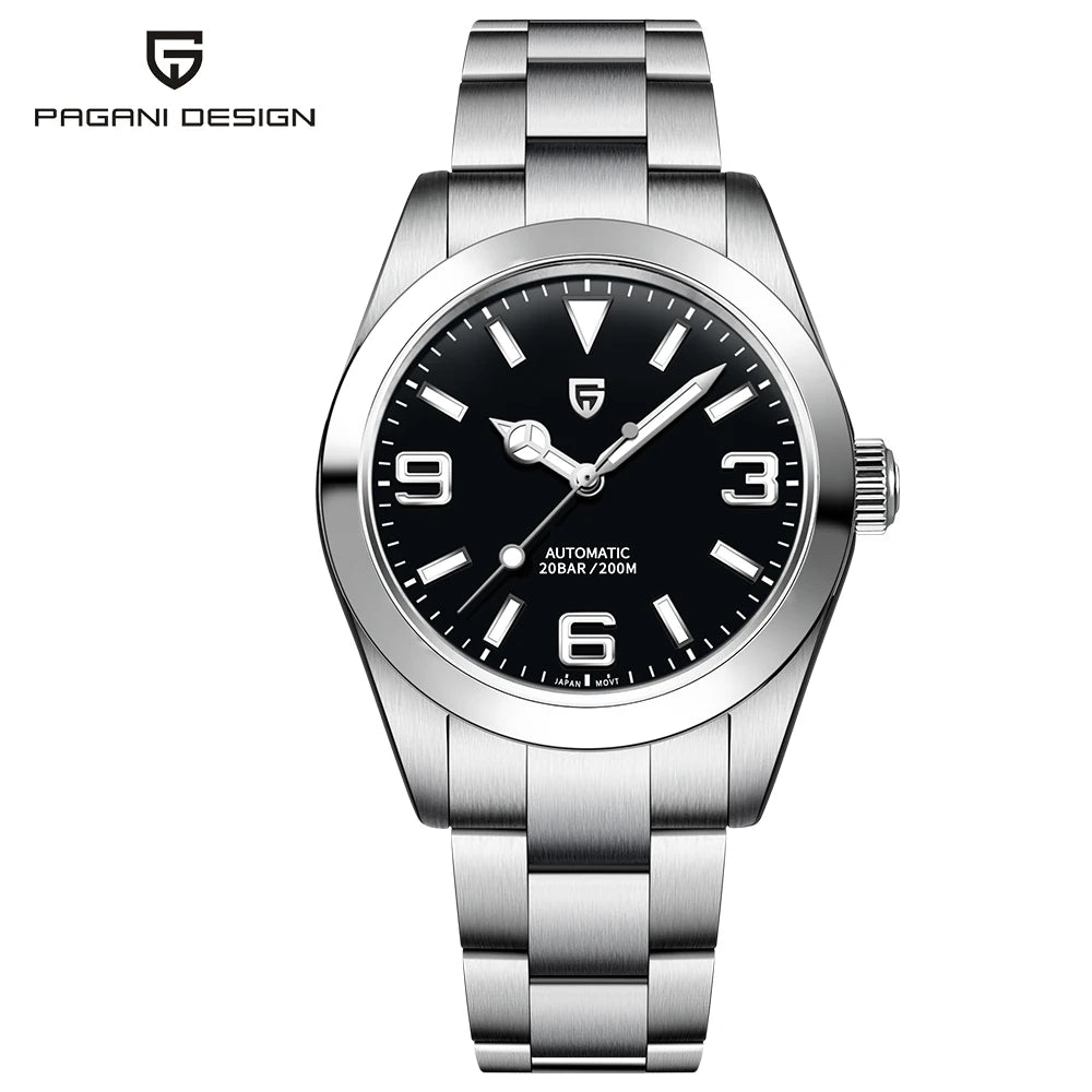 PD-1692V2 Men'S Automatic Watch 40MM Stainless Steel Mechanical Watch Sapphire AR Coating 200M Waterproof Watch