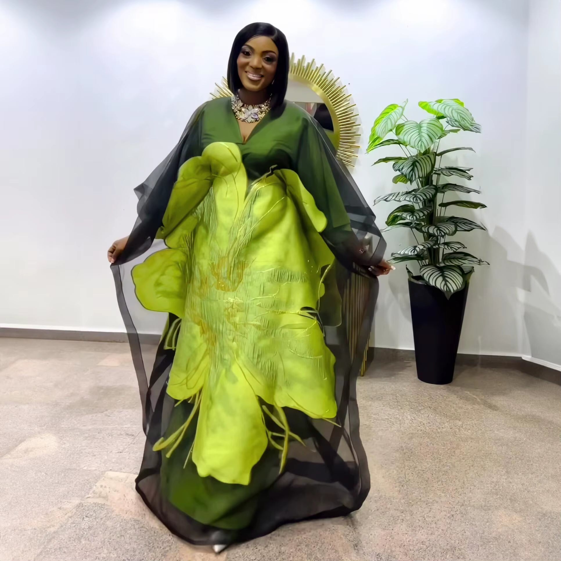 Luxury Two-Piece New Design African Dresses for Woman Embroidery Premium Clothing African Dresses for Woman Party for Women