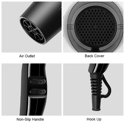 Hair Dryer 2200W Professional Powerful Hair Dryer Fast Heating Hot and Cold Adjustment Ionic Air Blow Dryer with Air Collecting
