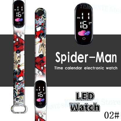 Disney Spider Man Children'S Cartoon Anime Character Luminous Bracelet Watch LED Touch Waterproof Clock Sports Gifts Christmas H