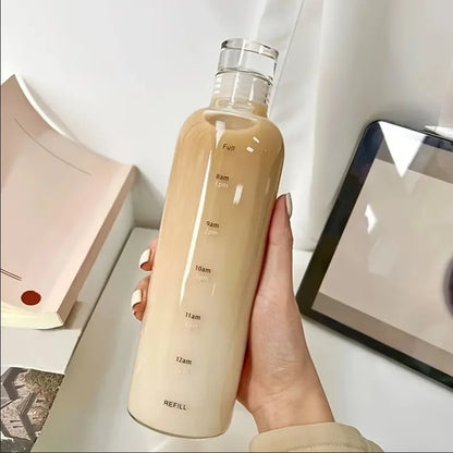 700Ml Elegant Leakproof Water Bottle with Time Scale Stay Hydrated Daily Lightweight & Portable for Fitness & Outdoor Adventures