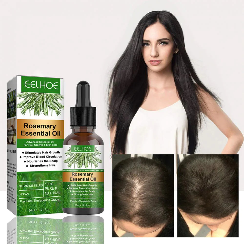 Rosemary Hair Growth Serum anti Hair Loss Products Fast Regrowth Essential Oil Repair Scalp Frizzy Thinning Damaged Hair Care