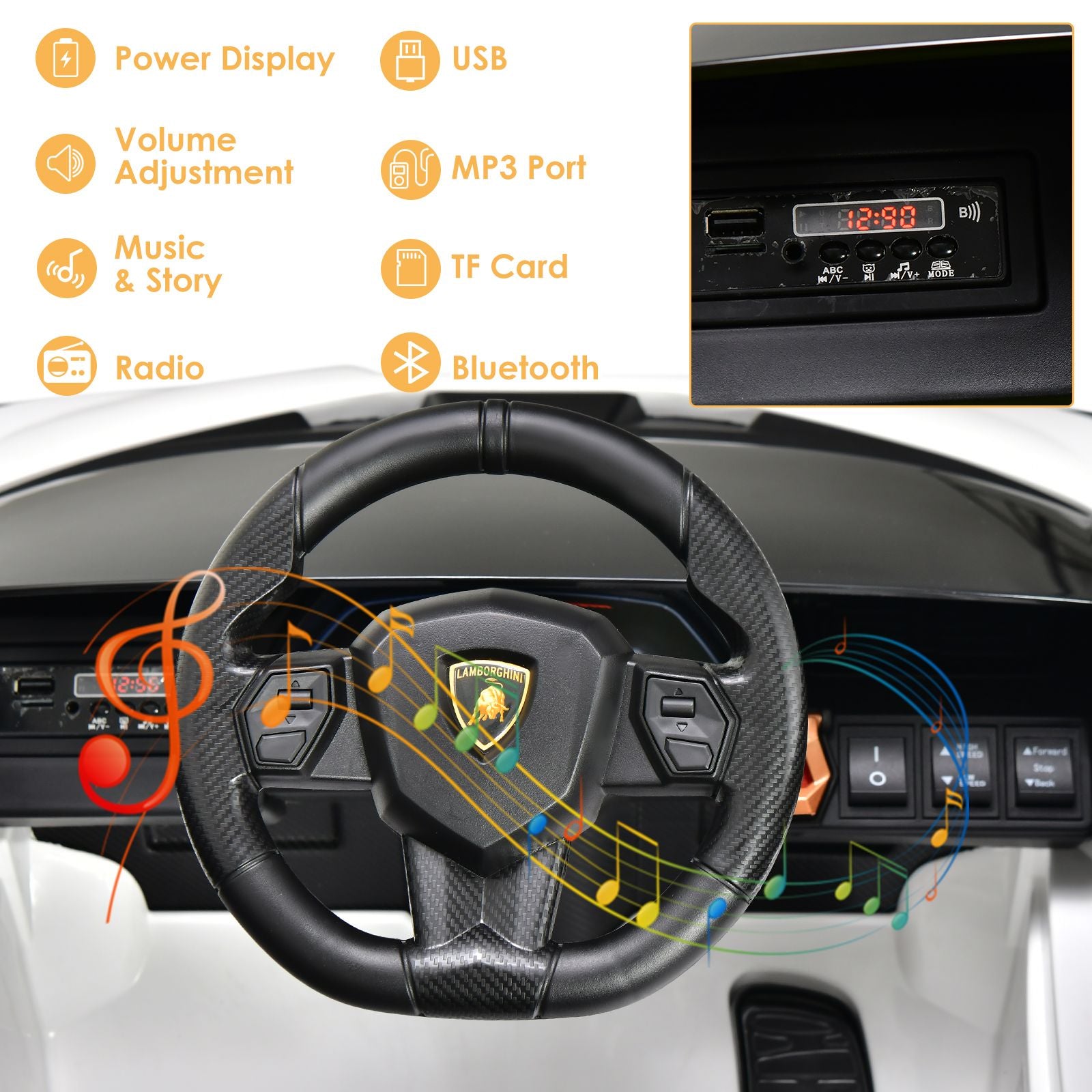 12V Electric Vehicle Featuring Remote Control and LED Lighting Functions