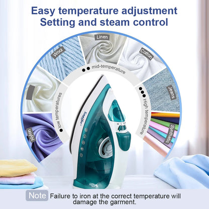 Electric Iron Portable Mini Garment Steamer Steam Iron for Clothing Iron Adjustable Ceramic Soleplate Iron for Ironing