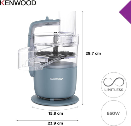 , Multipro Go FDP22.​130GY, Food Processor, for Chopping, Slicing, Grating, Pureeing and Kneading Dough, with Express Serve, 1.3L Bowl, Knife Blade, 4Mm Slicing/Grating Disk, 650 Watts, Grey