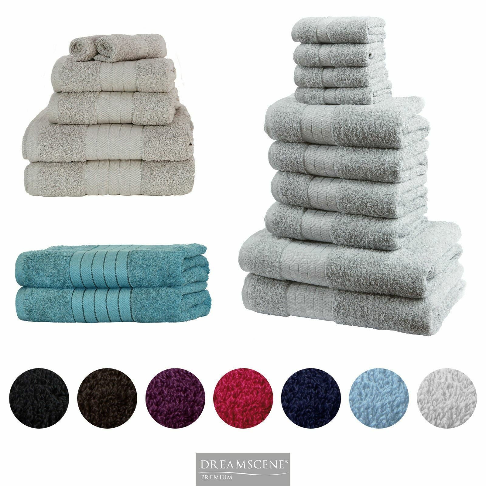 Luxury Dreamscene 100% Cotton Towel Set - Ultra Soft Bath, Hand, and Face Cloths for Ultimate Comfort