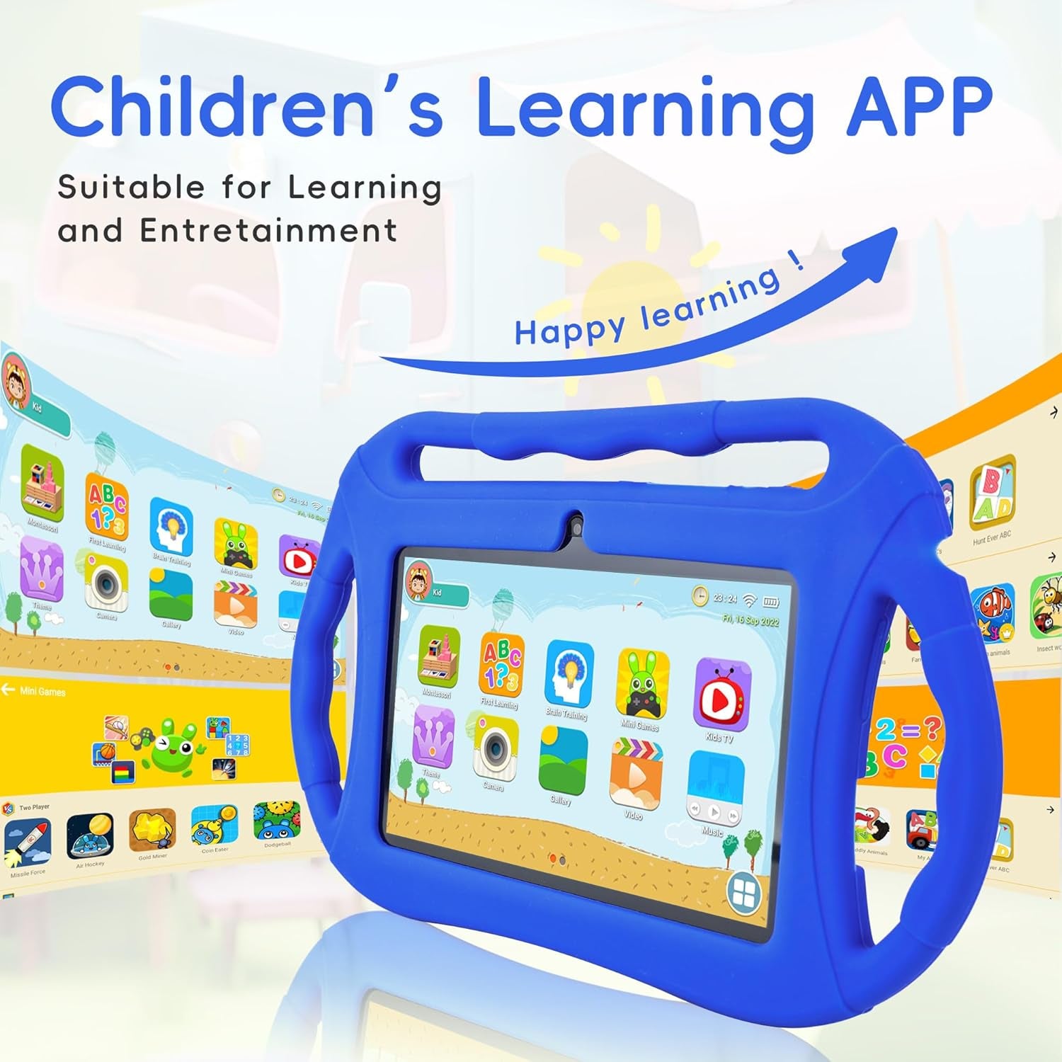 Kids Tablet for Toddlers 7 Inch Android 2GB+32GB, Wifi, GMS, IPS, Games, Android with Parental Control, Learning Educational Toddler Tablet with Silicone Case