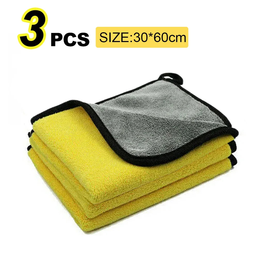 Microfiber Car Wash Towel - 30x30 cm Hemmed Drying Cloth for Vehicle Detailing and Care