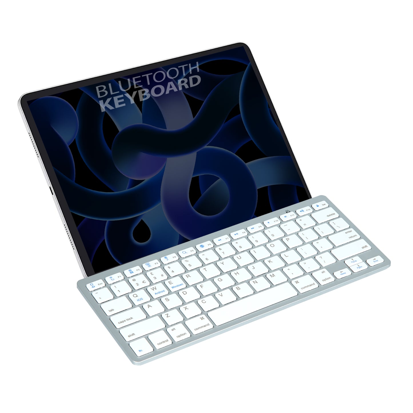 Slim Wireless Bluetooth Keyboard for iMac, iPad, Android Phones, Tablets, and PCs - UK Layout