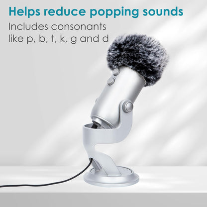 Anti-Pop Foam Filter in Windshield Fur for Blue Yeti Microphone, Blue Yeti Pro Micro anti Wind Cap (2 Packs)